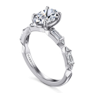 Dariella - 14K White Gold Oval Diamond Engagement Ring