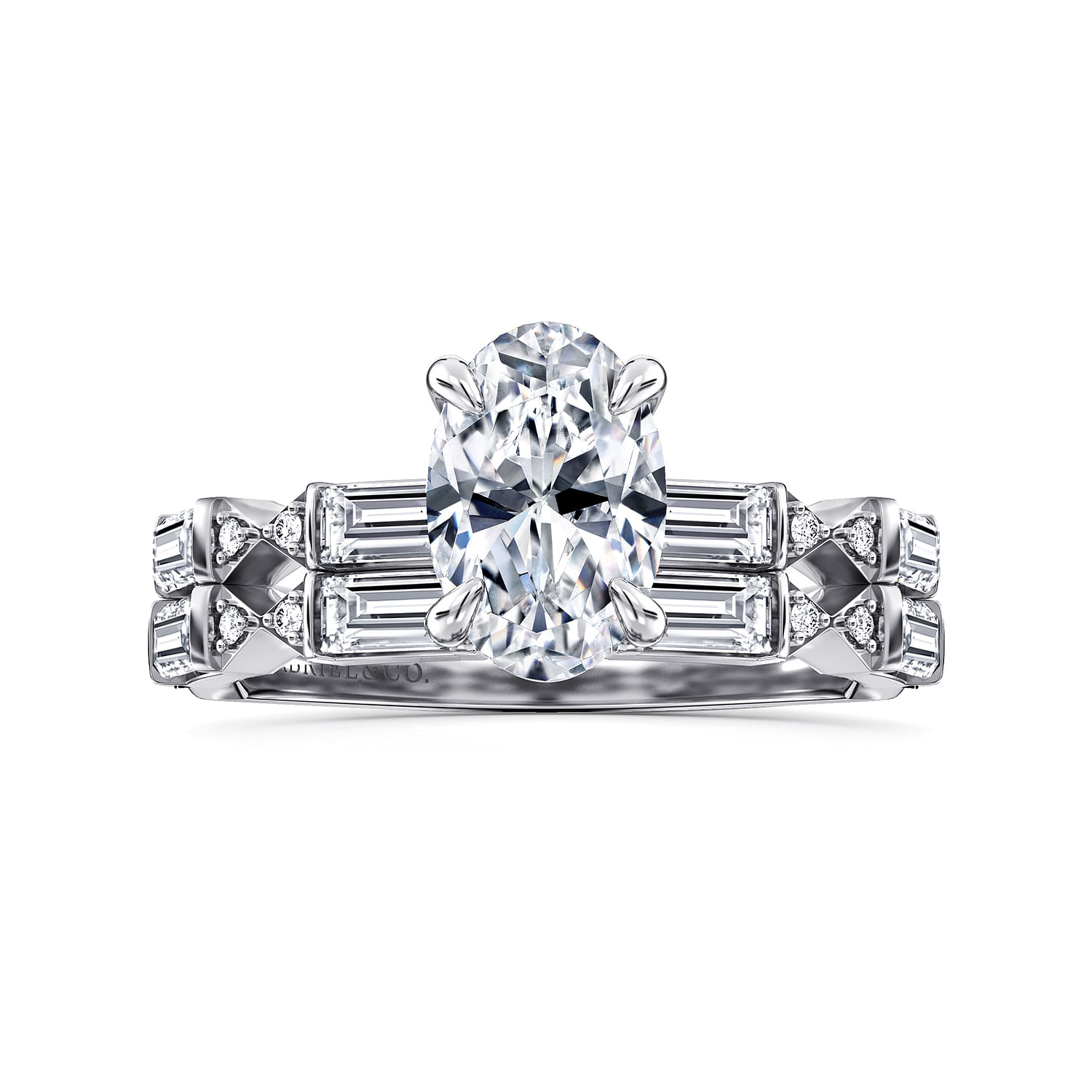 Dariella - 14K White Gold Oval Diamond Engagement Ring