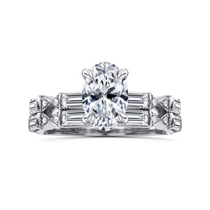 Dariella - 14K White Gold Oval Diamond Engagement Ring