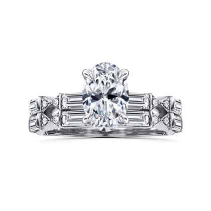 Dariella - 14K White Gold Oval Diamond Engagement Ring
