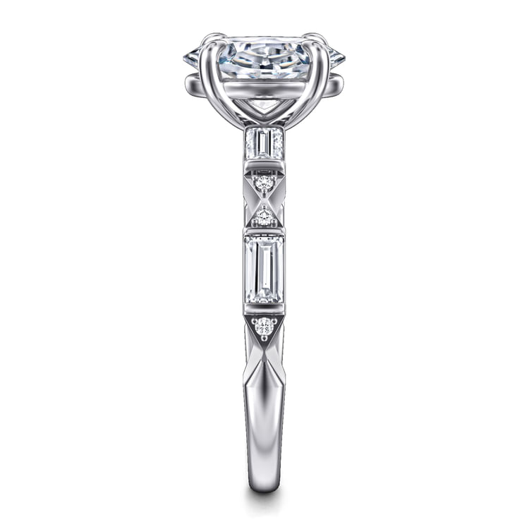 Dariella - 14K White Gold Oval Diamond Engagement Ring