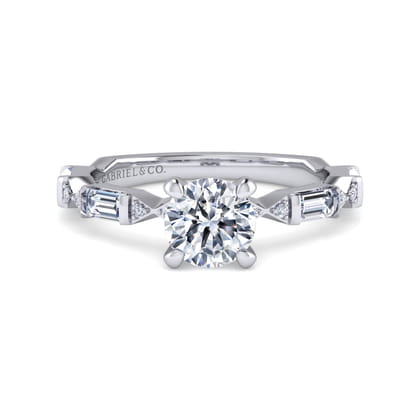 Dariella - 14K White Gold Round Diamond Engagement Ring