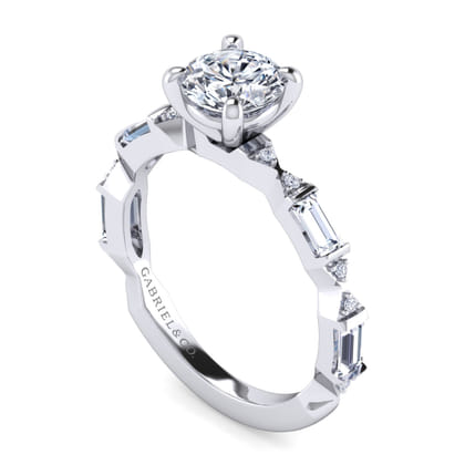 Dariella - 14K White Gold Round Diamond Engagement Ring