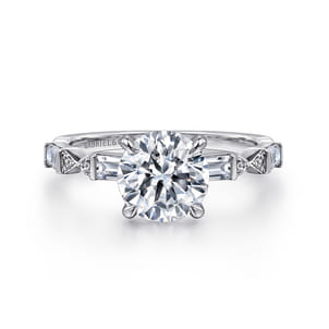 Dariella - 14K White Gold Round Diamond Engagement Ring