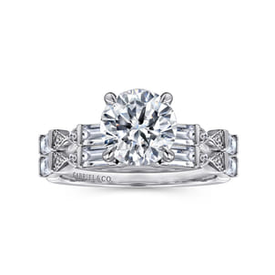 Dariella - 14K White Gold Round Diamond Engagement Ring
