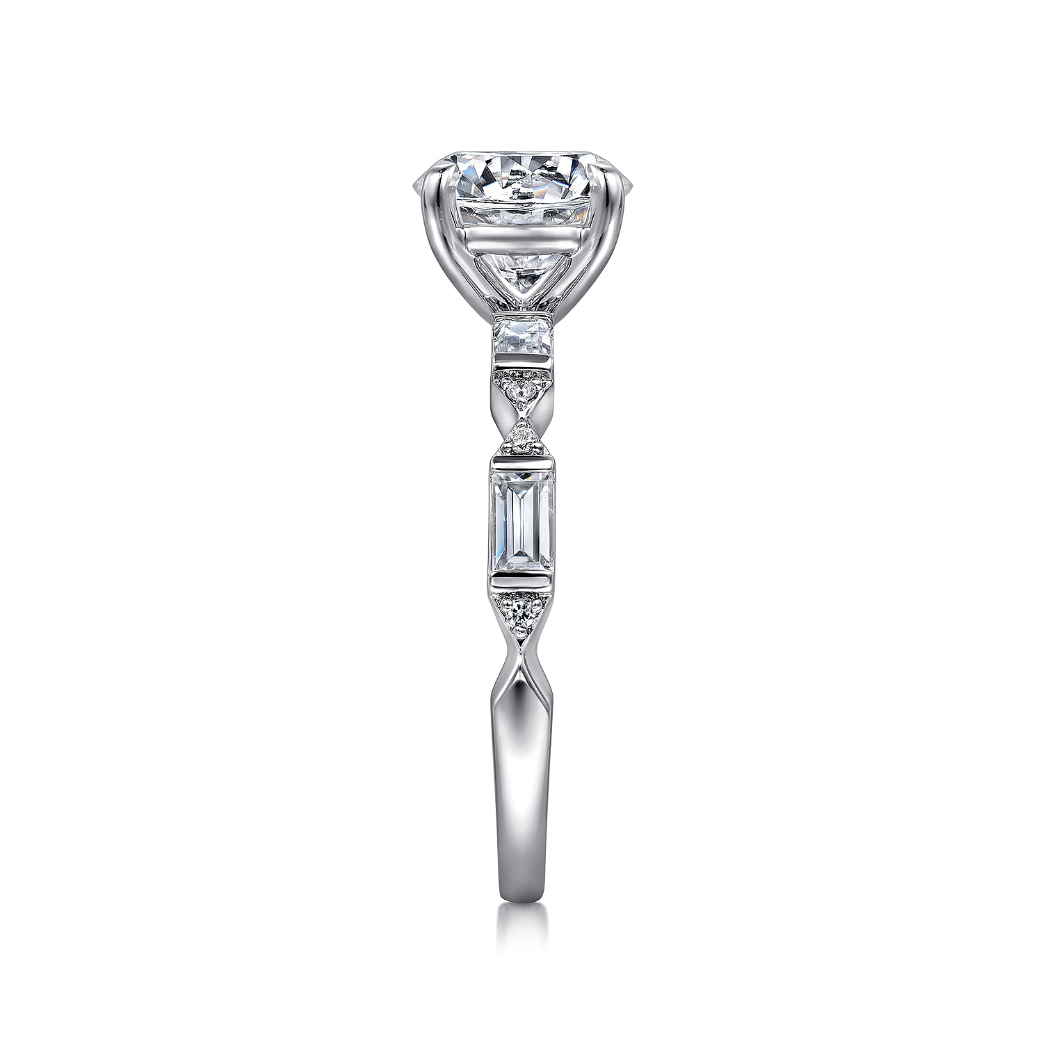 Dariella - 14K White Gold Round Diamond Engagement Ring