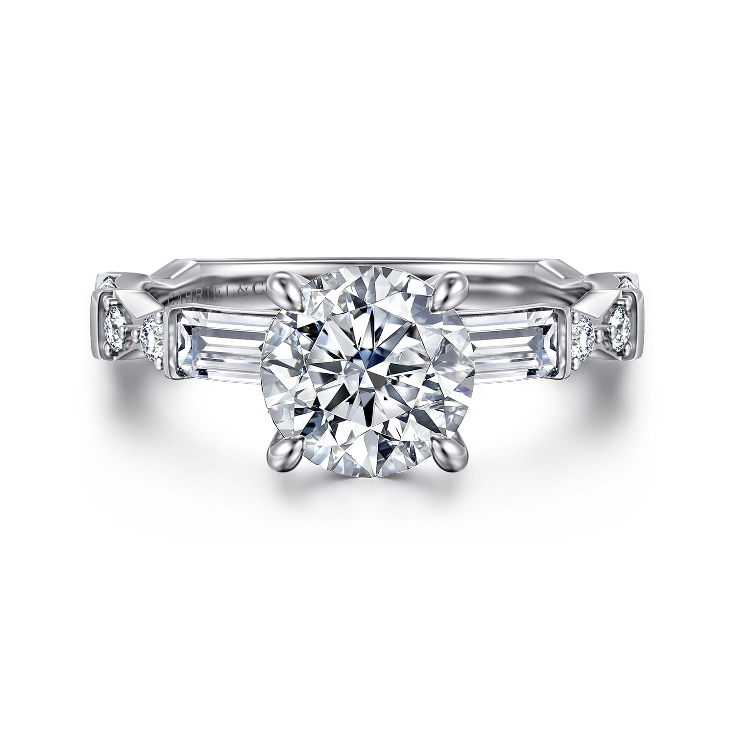 Dariella - 14K White Gold Round Diamond Engagement Ring