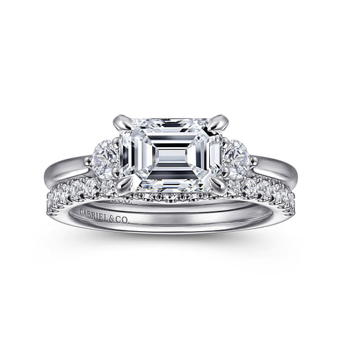 Darline - 14k White Gold 1.5 Carat Emerald Cut 3 Stone Natural Diamond ...