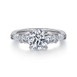 Darmie - 14K White Gold Round Five Stone Diamond Engagement Ring