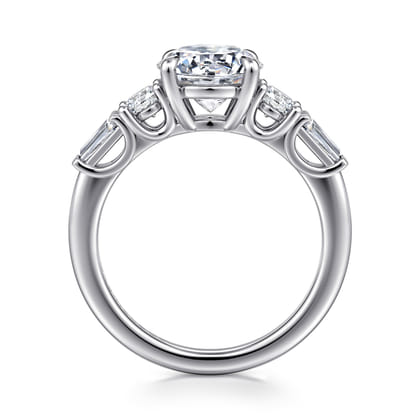 Darmie - 14K White Gold Round Five Stone Diamond Engagement Ring