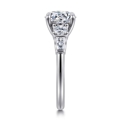 Darmie - 14K White Gold Round Five Stone Diamond Engagement Ring