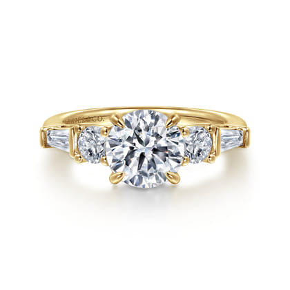 Darmie - 14K Yellow Gold Round Five Stone Diamond Engagement Ring