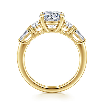 Darmie - 14K Yellow Gold Round Five Stone Diamond Engagement Ring
