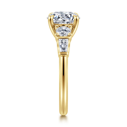 Darmie - 14K Yellow Gold Round Five Stone Diamond Engagement Ring