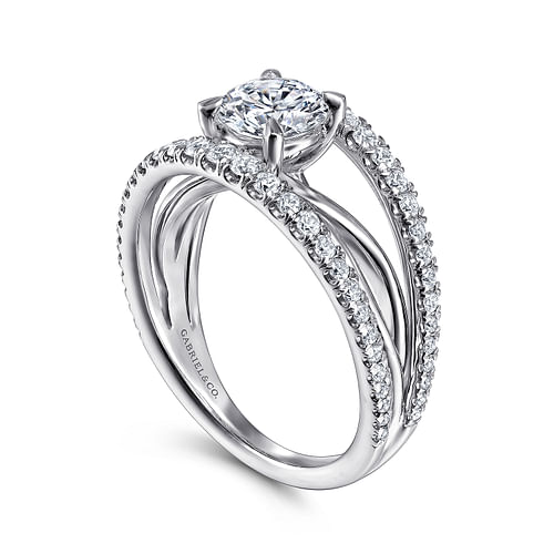 Darsha - 14K White Gold Round Diamond Engagement Ring - 0.6 ct - Shot 3