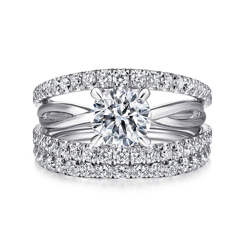 Darsha - 14K White Gold Round Diamond Engagement Ring - 0.6 ct - Shot 4