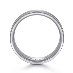 David - 14K White Gold 7mm - Men's Wedding Band in Satin Finish