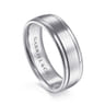 David - 14K White Gold 7mm - Men's Wedding Band in Satin Finish