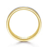 David - 14K White-Yellow Gold 7mm - Two Tone Men's Wedding Band in Satin Finish