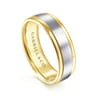 David - 14K White-Yellow Gold 7mm - Two Tone Men's Wedding Band in Satin Finish