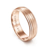 Declan - 14K Rose Gold 6mm - Carved Men's Wedding Band in Satin Finish