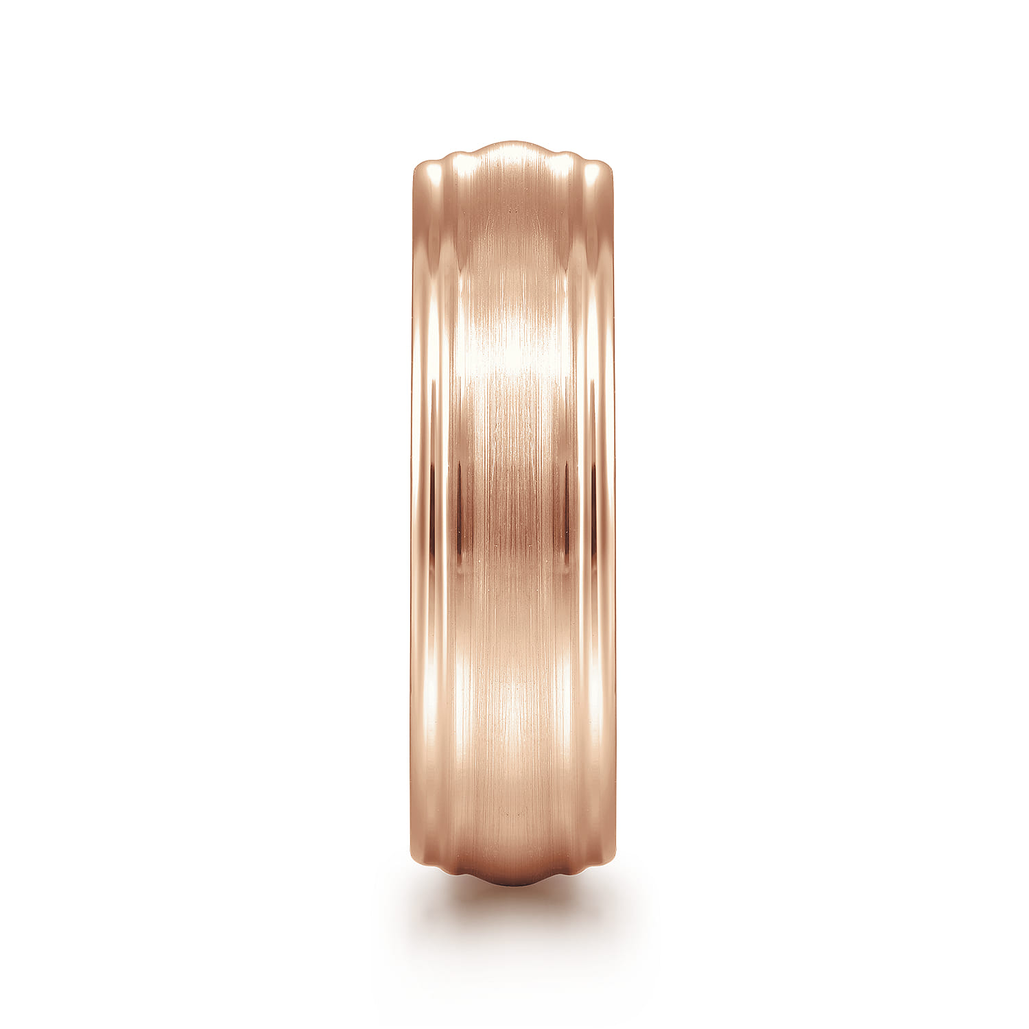 Declan - 14K Rose Gold 6mm - Carved Men's Wedding Band in Satin Finish - Shot 4