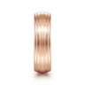Declan - 14K Rose Gold 6mm - Carved Men's Wedding Band in Satin Finish