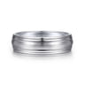 Declan - 14K White Gold 6mm - Carved Men's Wedding Band in Satin Finish