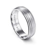 Declan - 14K White Gold 6mm - Carved Men's Wedding Band in Satin Finish