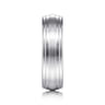 Declan - 14K White Gold 6mm - Carved Men's Wedding Band in Satin Finish