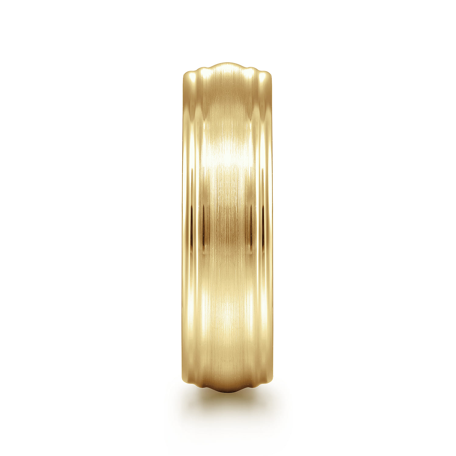 Declan - 14K Yellow Gold 6mm - Carved Men's Wedding Band in Satin Finish - Shot 4