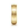 Declan - 14K Yellow Gold 6mm - Carved Men's Wedding Band in Satin Finish