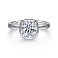 Deedie - 14K White Gold Round Diamond Engagement Ring
