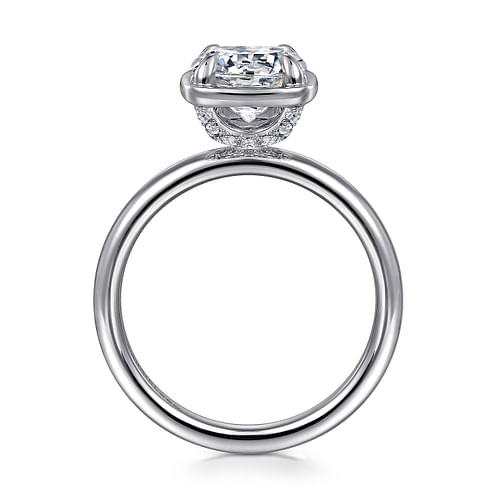 Deedie - 14K White Gold Round Diamond Engagement Ring - 0.12 ct - Shot 2