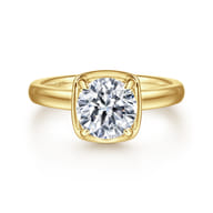 Deedie - 14K Yellow Gold Bezel Prong Round Diamond Engagement Ring