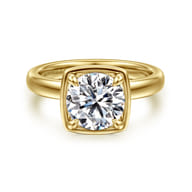 Deedie - 14K Yellow Gold Bezel Prong Round Diamond Engagement Ring
