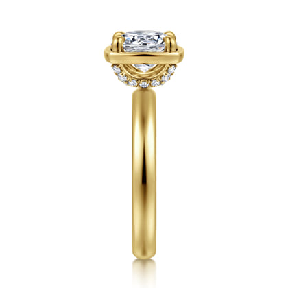 Deedie - 14K Yellow Gold Bezel Prong Round Diamond Engagement Ring