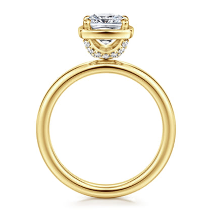 Deedie - 14K Yellow Gold Cushion Cut Diamond Engagement Ring
