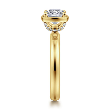 Deedie - 14K Yellow Gold Cushion Cut Diamond Engagement Ring
