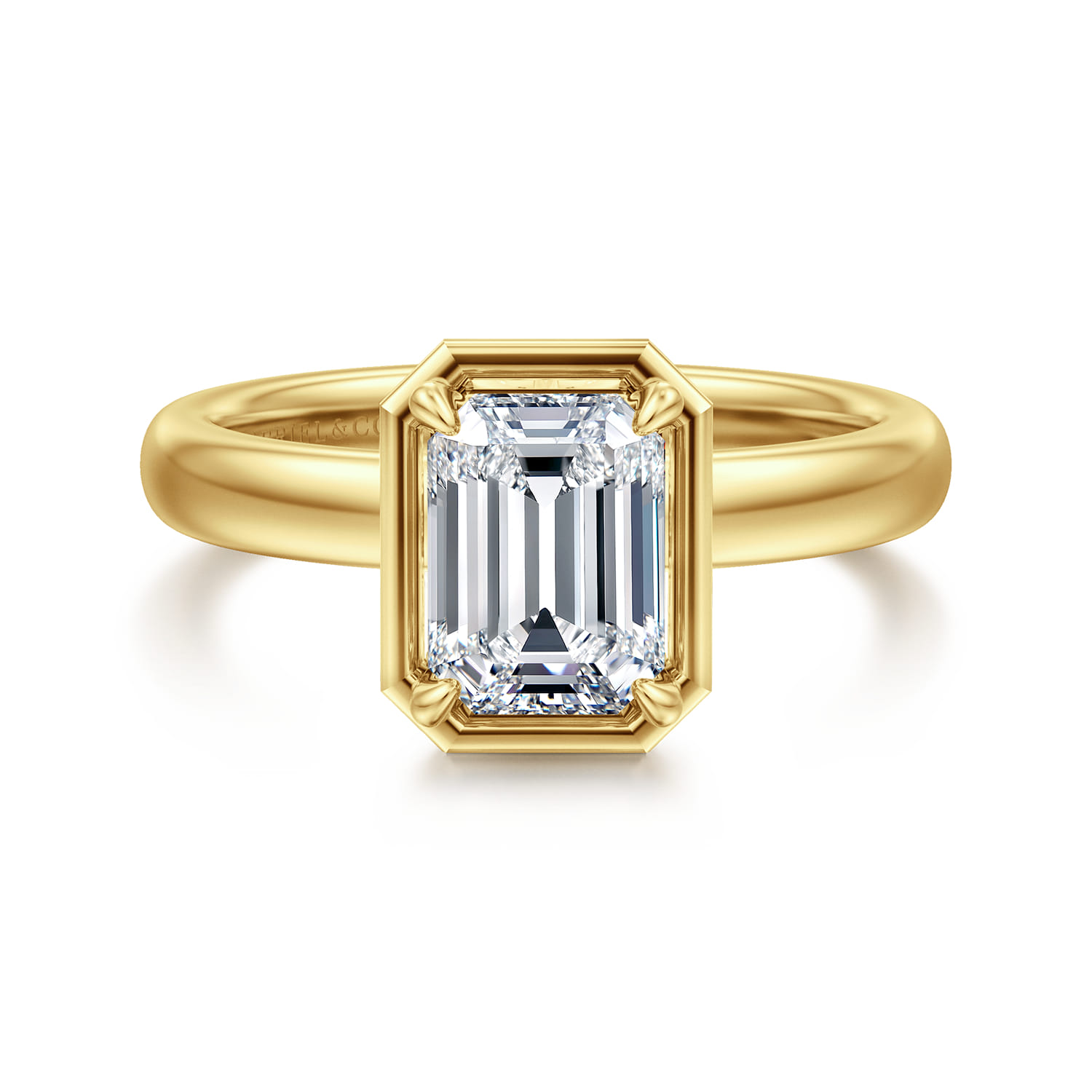 Deedie - 14K Yellow Gold Emerald Cut Diamond Engagement Ring