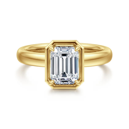 Deedie - 14K Yellow Gold Emerald Cut Diamond Engagement Ring