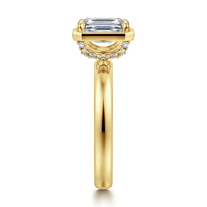 Deedie - 14K Yellow Gold Emerald Cut Diamond Engagement Ring