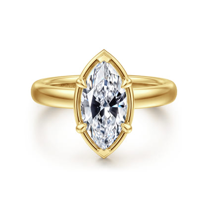 Deedie - 14K Yellow Gold Marquise Shape Diamond Engagement Ring