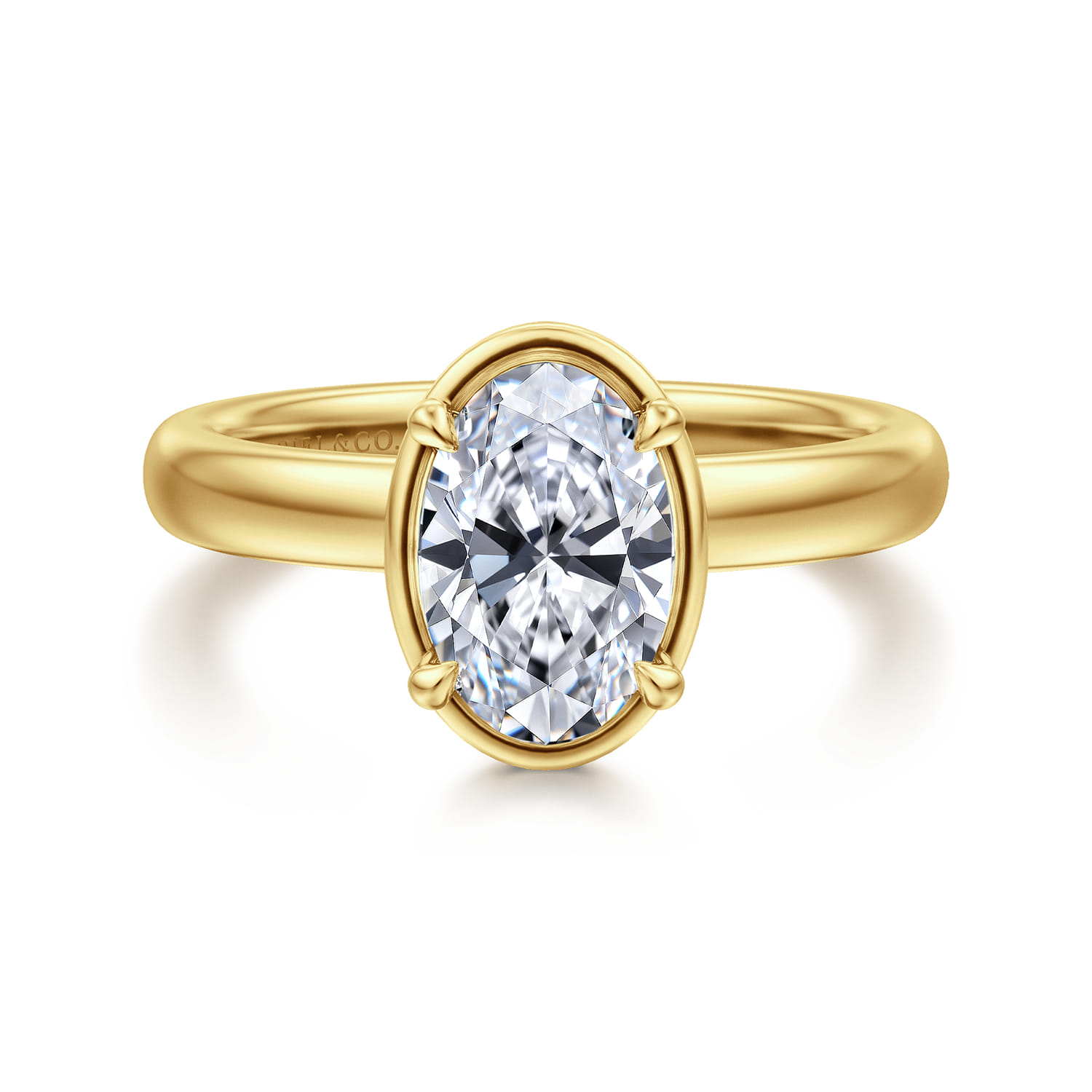 Deedie - 14K Yellow Gold Oval Diamond Engagement Ring