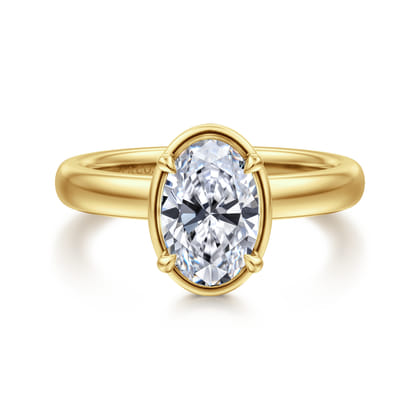 Deedie - 14K Yellow Gold Oval Diamond Engagement Ring