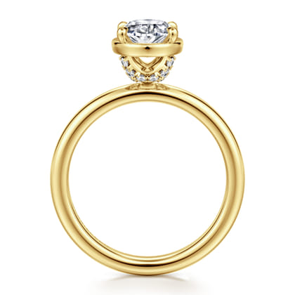 Deedie - 14K Yellow Gold Oval Diamond Engagement Ring