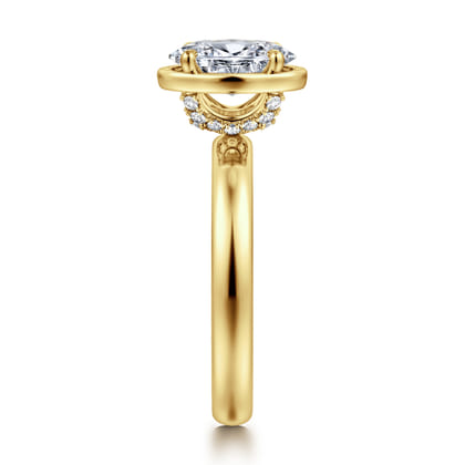 Deedie - 14K Yellow Gold Oval Diamond Engagement Ring