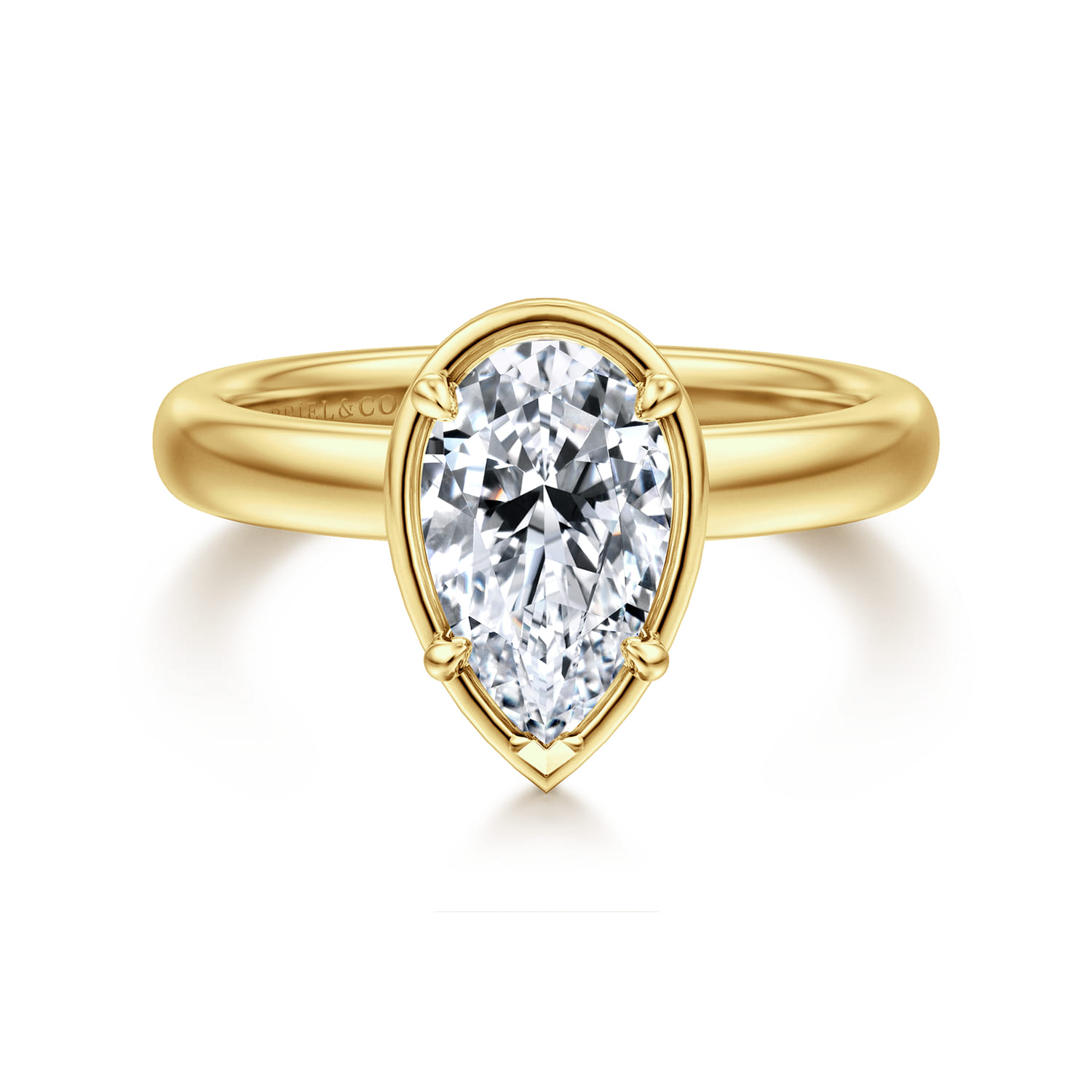 Deedie - 14K Yellow Gold Pear Shape Diamond Engagement Ring