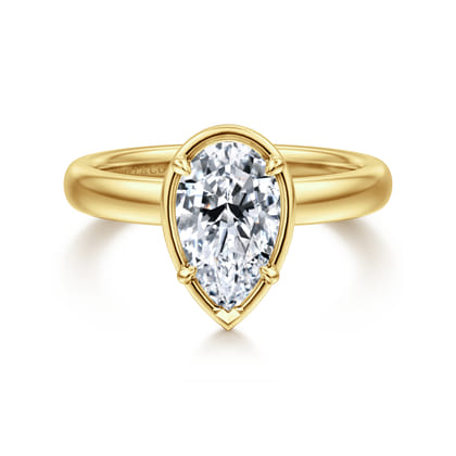 Deedie - 14K Yellow Gold Pear Shape Diamond Engagement Ring