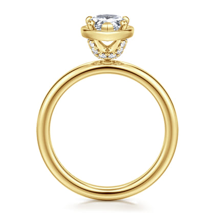 Deedie - 14K Yellow Gold Pear Shape Diamond Engagement Ring